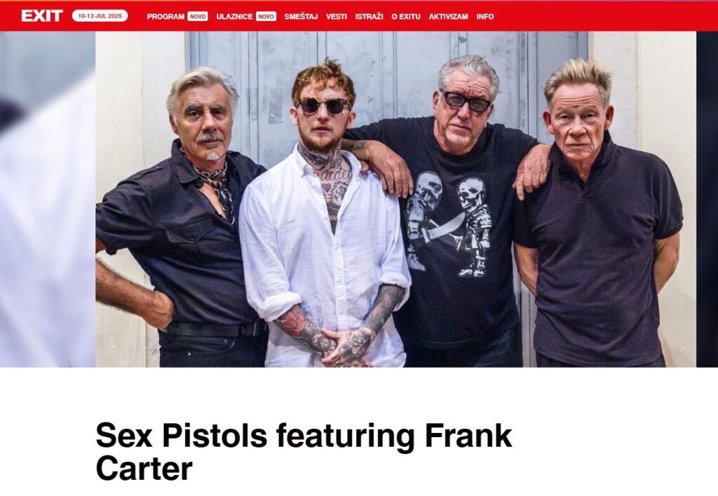 Sex Pistols na Exit Festivalu 2025.