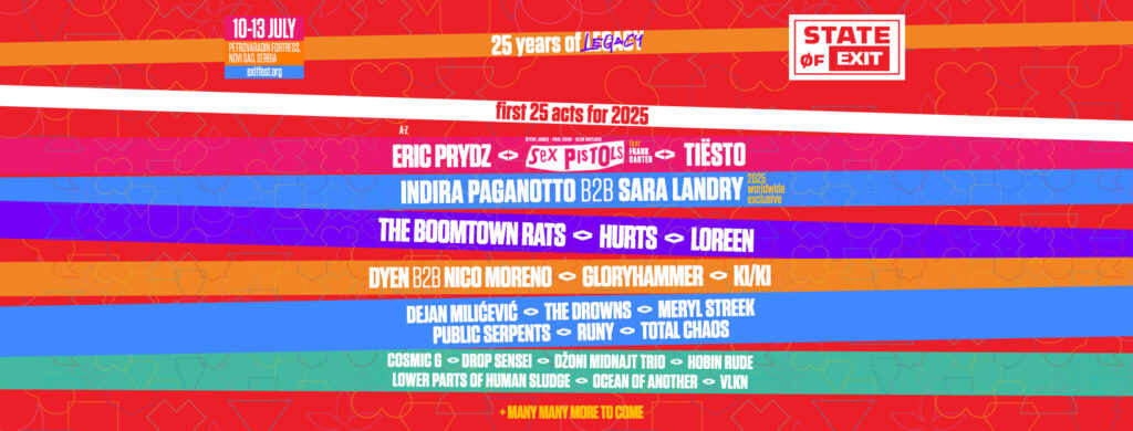 Poznata imena prvih 25 izvođača na Exit Festivalu 2025.