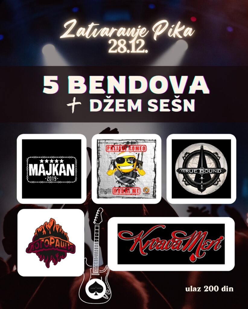 5 bendova 28.12. u C.K. Pik u Apatinu