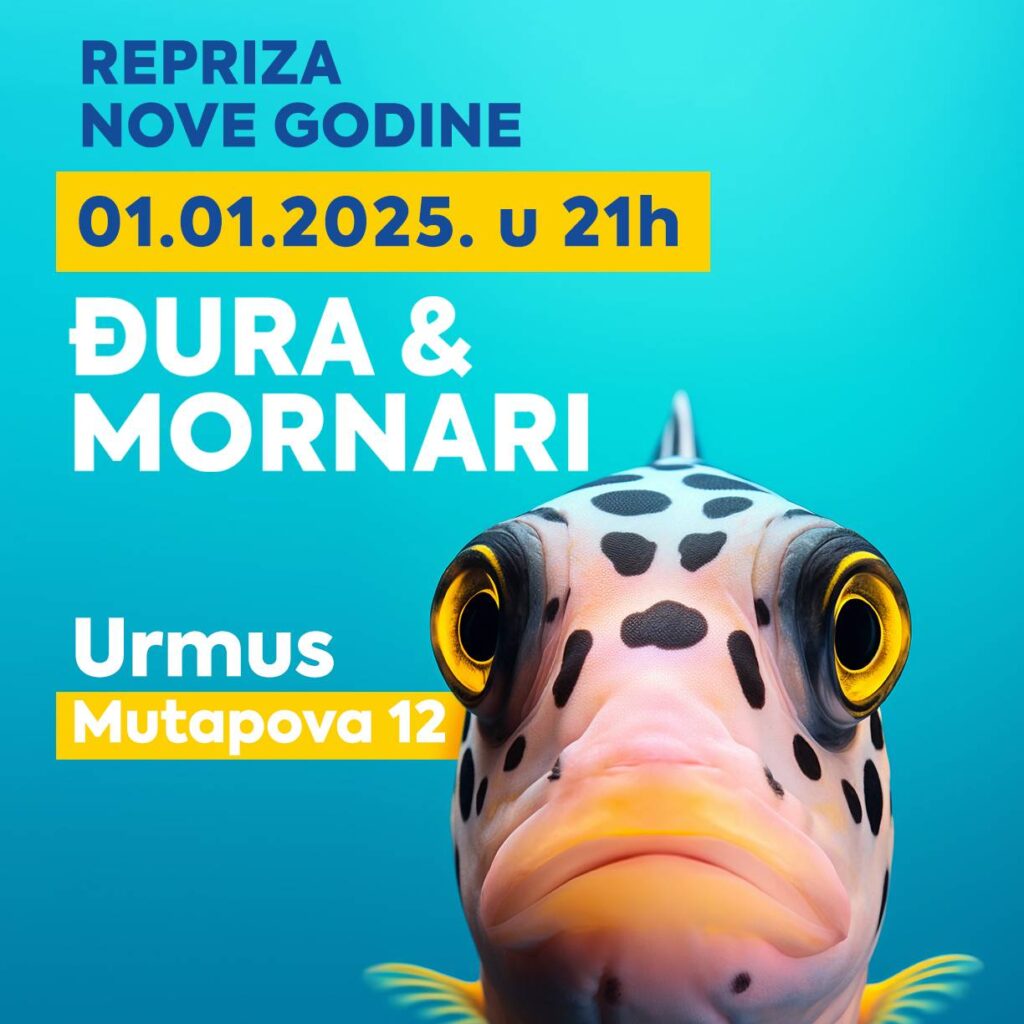 Repriza dočeka Nove godine uz Đuru i mornare 1.1.2025. u URMUS-u (Udruženje Rok Muzičara Srbije) od 21h