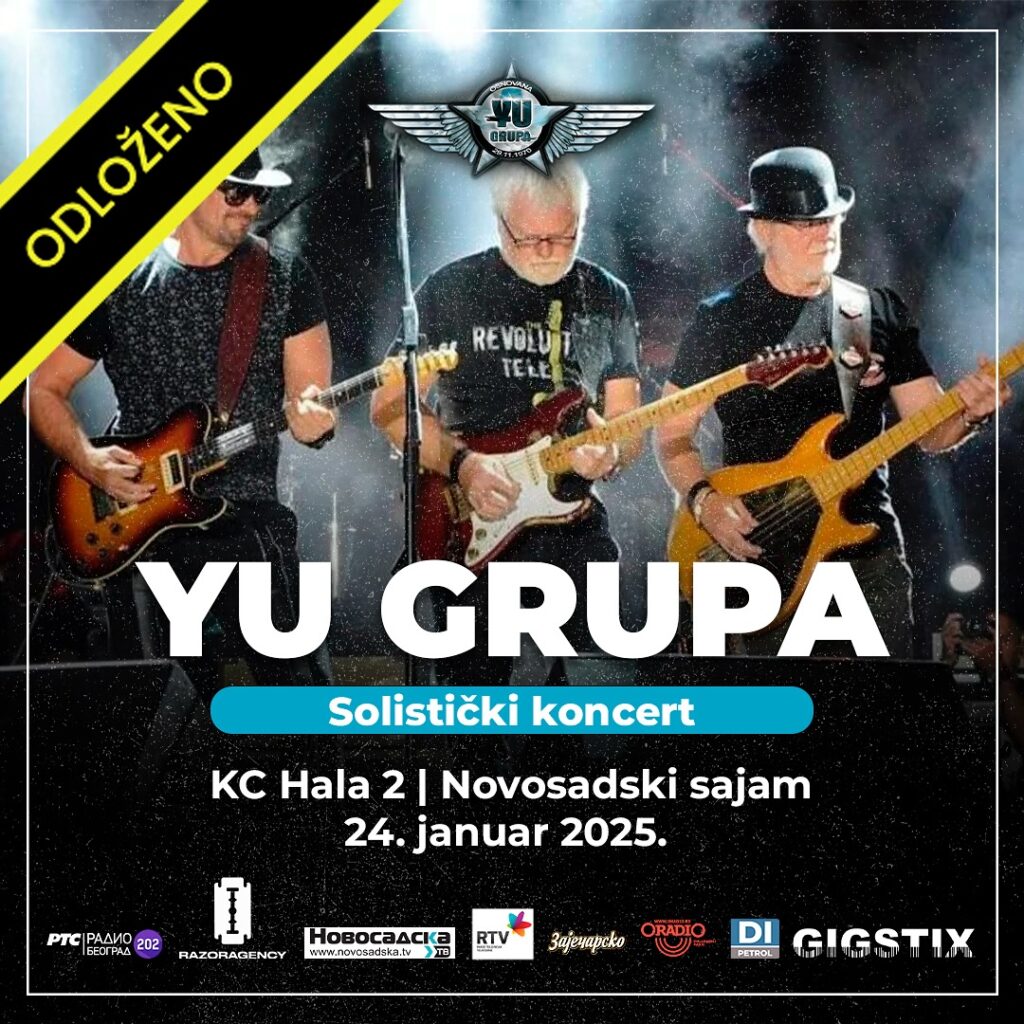 Odložen novosadski koncert YU Grupe