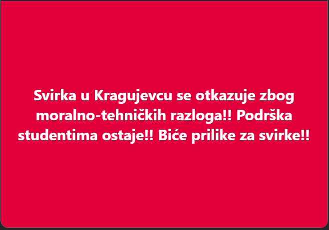 Otkazana kragujevačka svirka bendova Bolesna Štenad i Crveni Karton