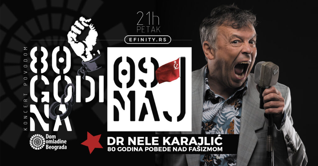 Dr. Nele Karajlić u Domu omladine Beograda povodom 80 godina pobede nad Fašizmom