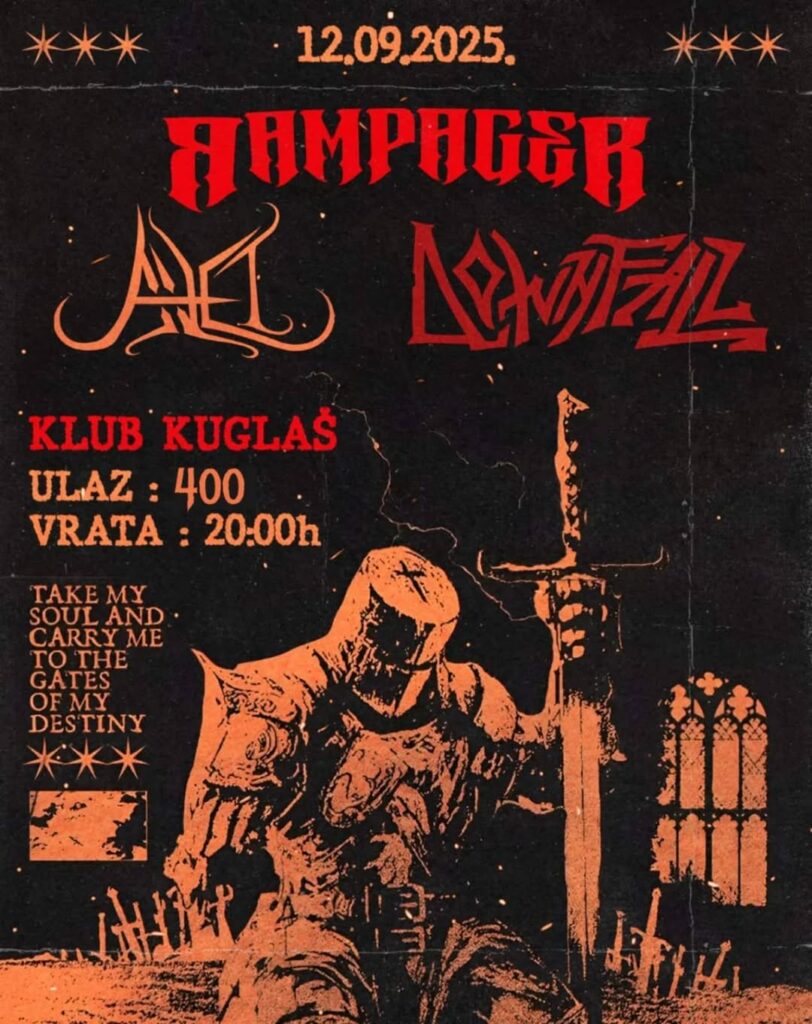RAMPAGER, AVET i DOWNFALL 12. septembra u Kuglašu