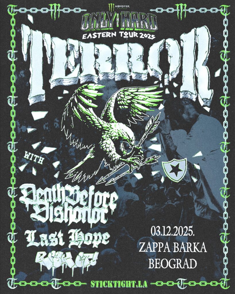 Poznata zvanična satnica nastupa benda Terror 3. decembra
