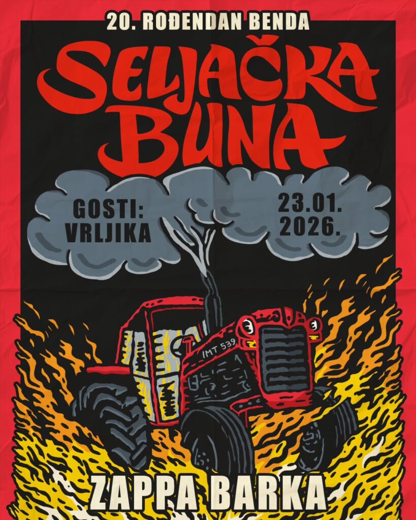 Seljačka Buna slavi 20. rođendan benda koncertom na Zappa Barci 23. januara 2026.