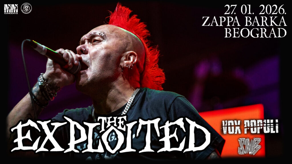 Poznata zvanična satnica nastupa benda The Exploited 27. januara