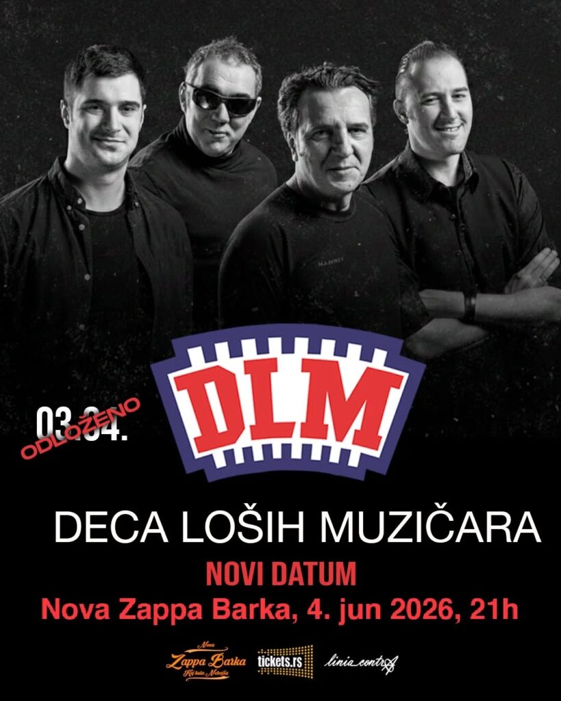 Odložen koncert Dece Loših Muzičara na Zappa Barci – novi datum 4. jun
