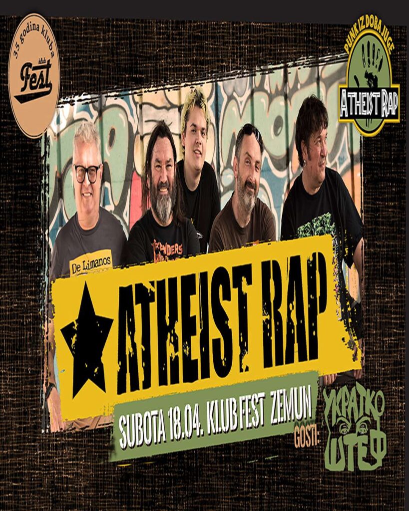 Atheist Rap 18. aprila u klubu Fest