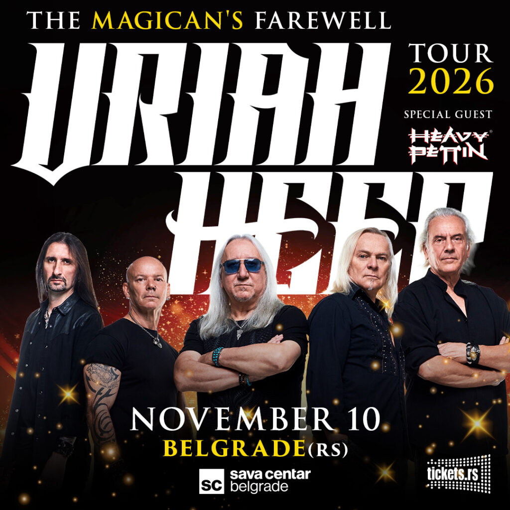 URIAH HEEP U SAVA CENTRU 10.NOVEMBRA 2026 LEGENDARNI BRITANSKI BEND POSLEDNJI PUT PRED SRPSKOM PUBLIKOM U OKVIRU OPROŠTAJNE “THE MAGICIAN FAREWELL” TURNEJE!