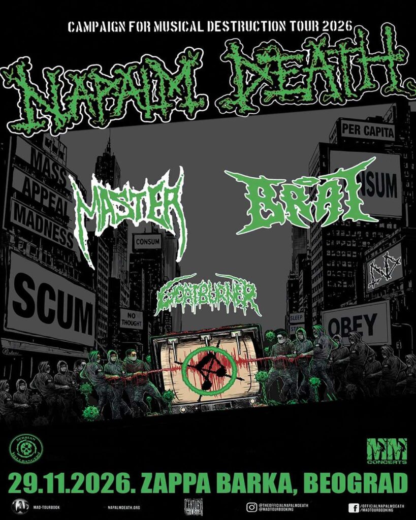 Napalm Death 29. novembra na Zappa Barci