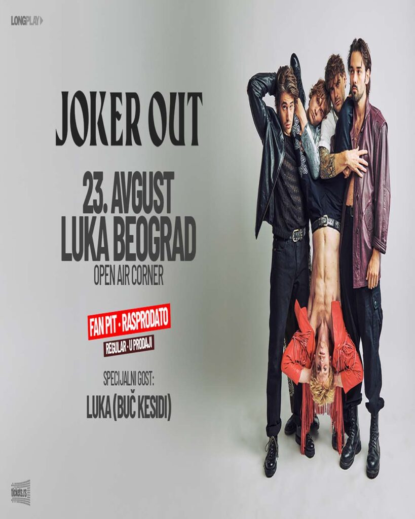 Joker Out rasprodali Fan Pit, specijalni gost na beogradskom koncertu 23. avgusta Luka Racić