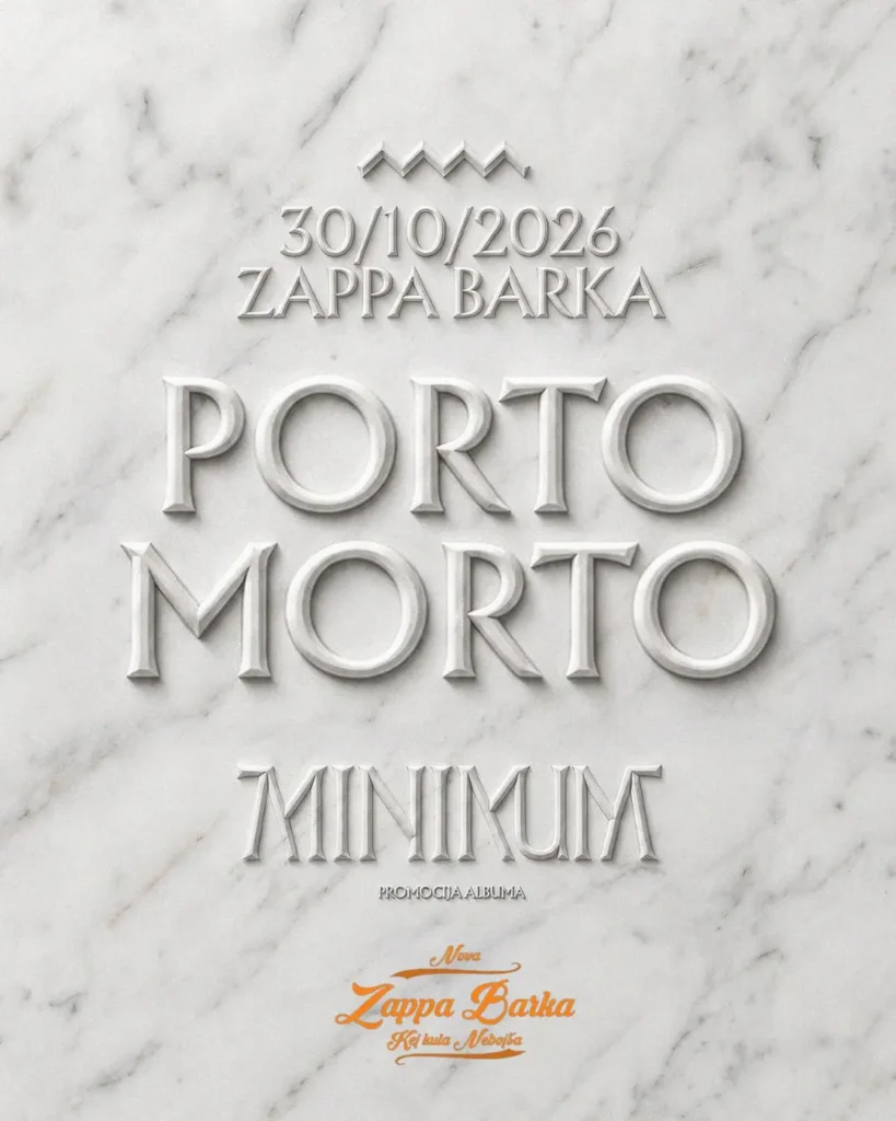 Porto Morto 30. oktobra na Novoj Zappa Barci: Promocija novog albuma „Minimum“