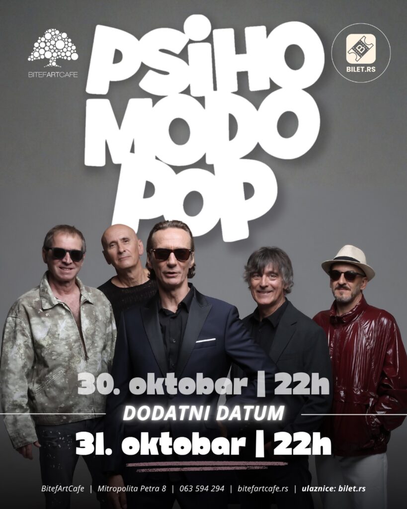 Psihomodo Pop prvi put u BitefArtCafe klubu – 30. i 31. oktobra