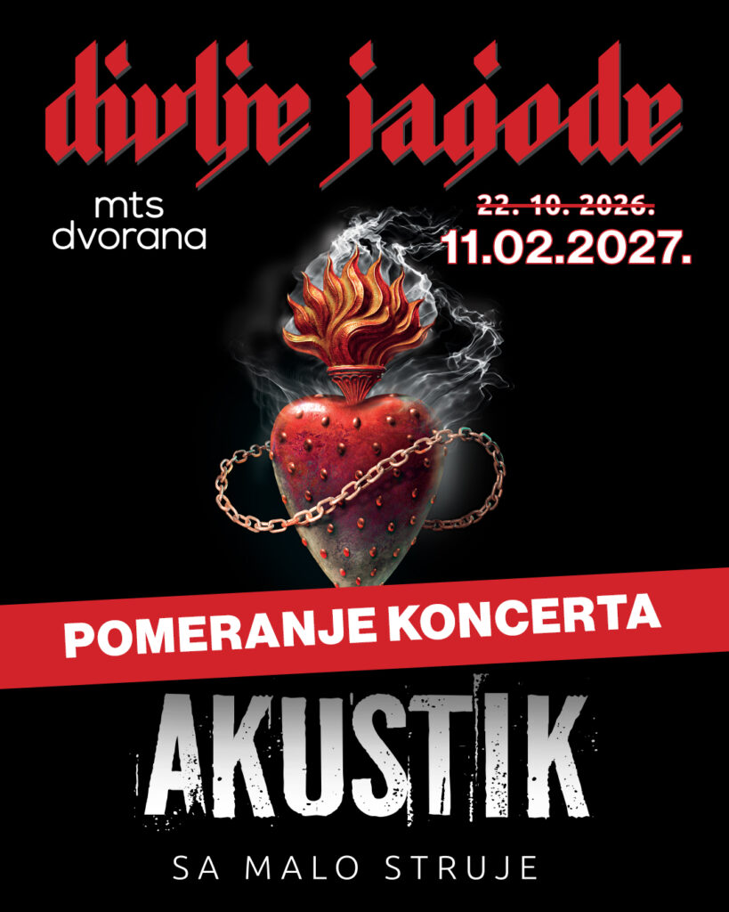 Odložen koncert Divljih Jagoda u MTS Dvorani