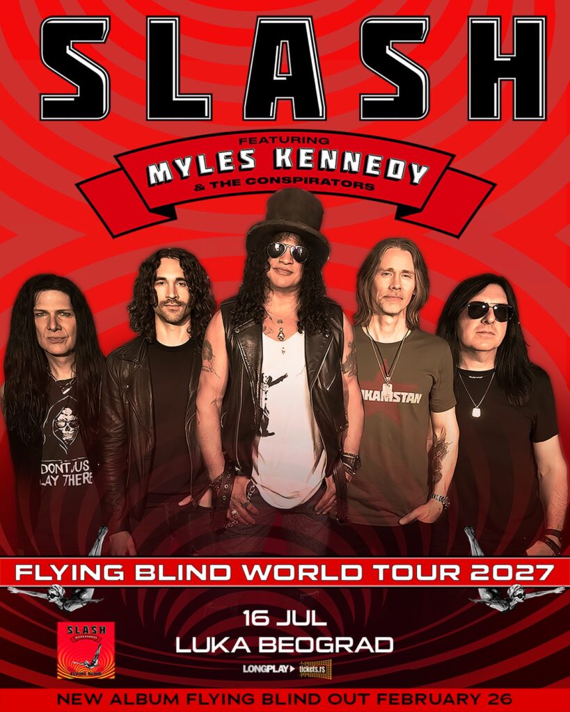 Slash ft Myles Kennedy and The Conspirators 16. jula 2027. u Luci Beograd