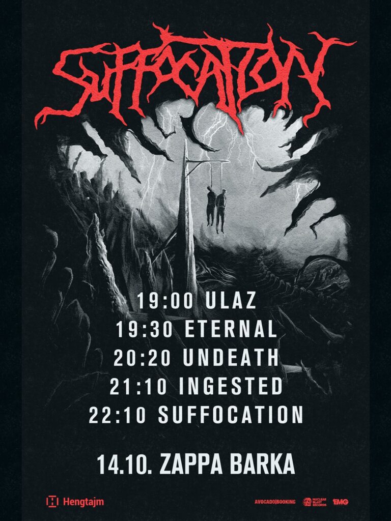 Suffocation i Ingested predvode death metal spektakl u sredu na Zappa Barci, poznata i satnica!